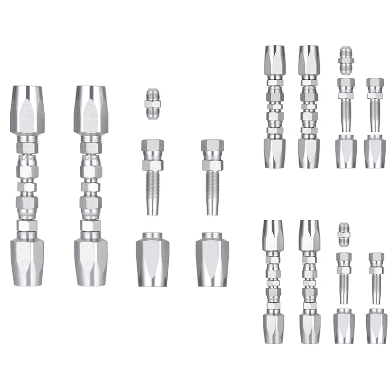 

AA05-2Pcs Hydraulic Hose Field Fittings Repair Kit And 5Pcs Small Repair Parts, Reusable Hydraulic Repair Fittings