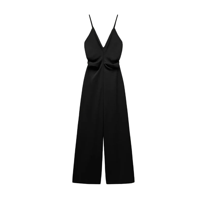 

Spring New Arrival Women's Long One-Piece Suit Svel V-Ne High Waist Polyester Fiber High Quali Faionable Loose Fit