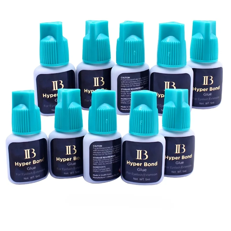 

Wholesale IB Hyper Bond Glue For Eyelash Extension 5ml Korea Black Lashes Glue 0.5-1s Quick Drying Cyan Cap Glue Suppliers