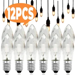 E10 LED Warm Light Glass Bulbs Tapered Candles Replacement Bulbs for Lights Candle Arch Bathroom Kitchen Home Lamps Bulb Decor