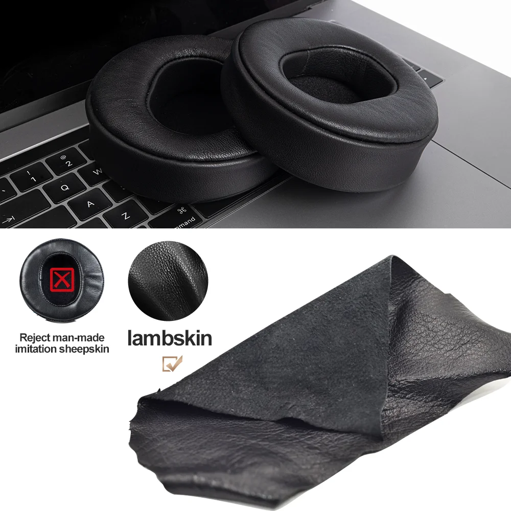 Winkelgeschliffene Ohrpolster für AUDEZE LCD2/LCD3/LCD4 LCDXC MX4 Kopfhörer aus perforiertem Schafsfell-Lammleder mit Memory-Schaumstoff-Abdeckungen – Detail 5
