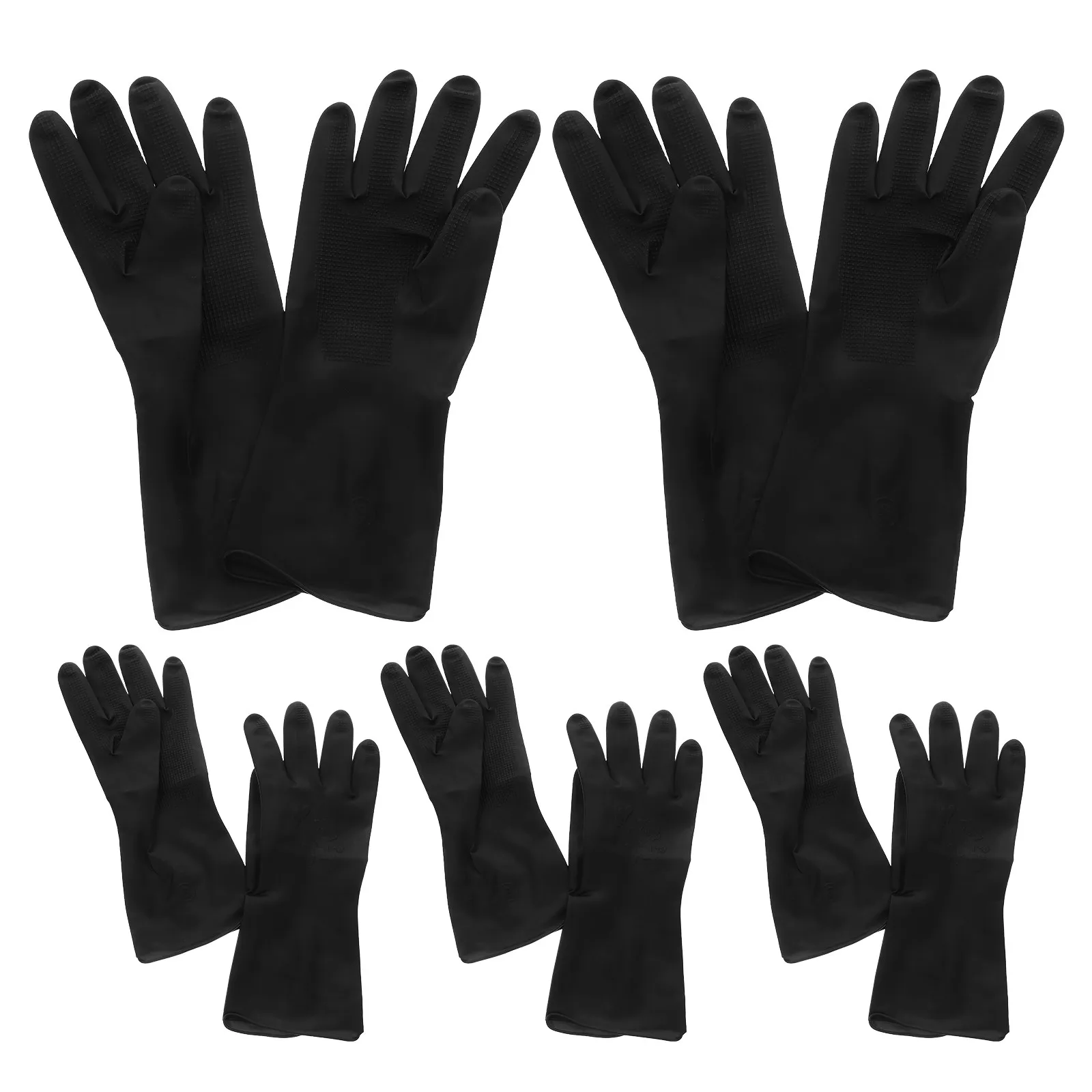 

5 пар водонепроницаемых латексных перчаток для парикмахерских, премиум-класса, многоразовые, моющиеся, с нескользящей текстурой, для окрашивания, укладки и чистки волос