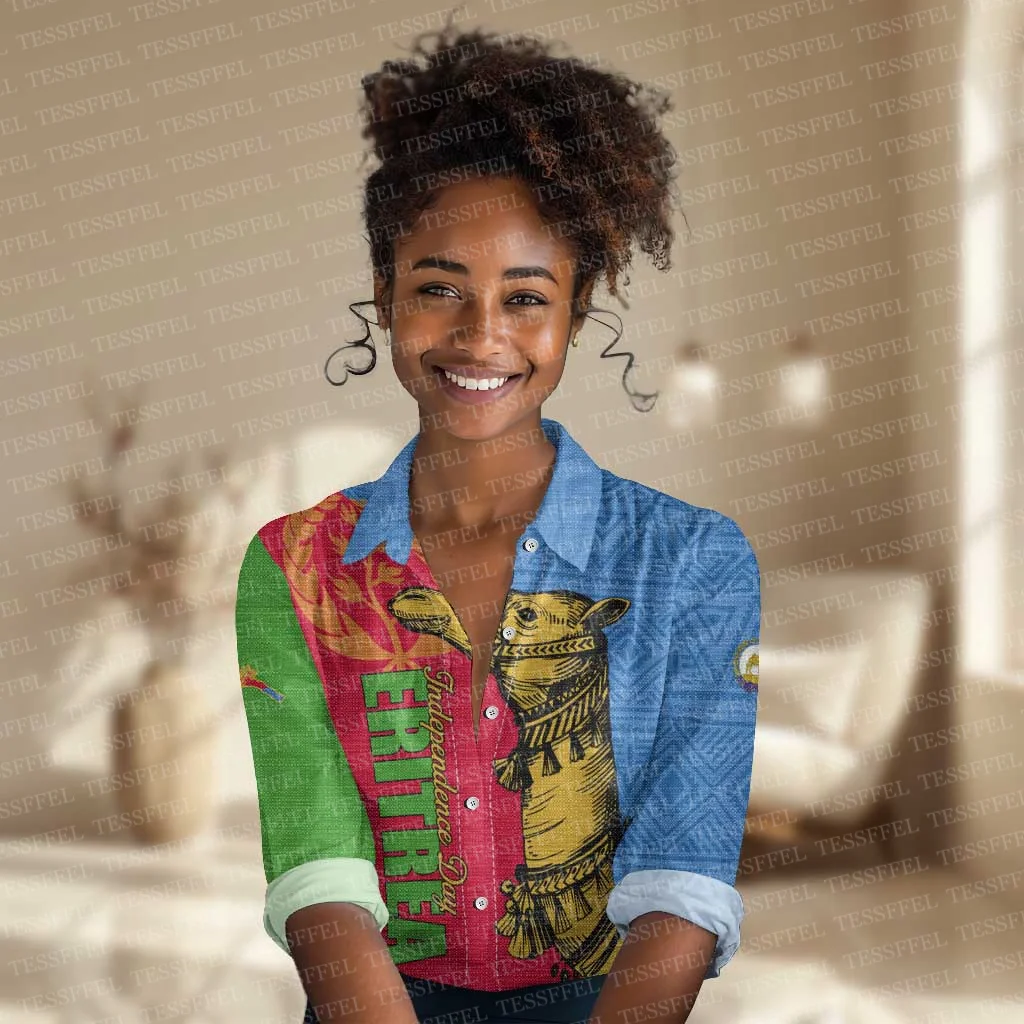 

South Africa County Eritrea Blouse Tribe Tattoo Vintage Retro 3DPrint Harajuku Women Casual Button-Down Shirts Long Sleeves Q3