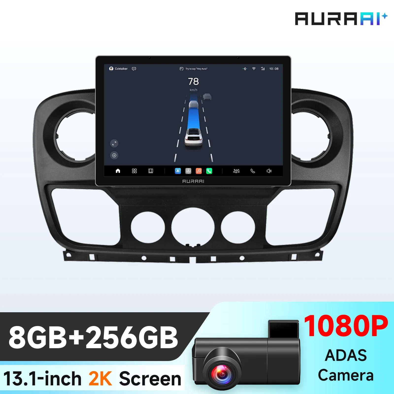Hizpo 13,1''autoradio voor Nissan NV400 2010-2019 voor Opel Movano voor Renault Master III 3 2011-2021 Carplay Android Auto Multimedia Speler Stereo 4G Auto Intelligent Systeem AI Voice Smart QLED