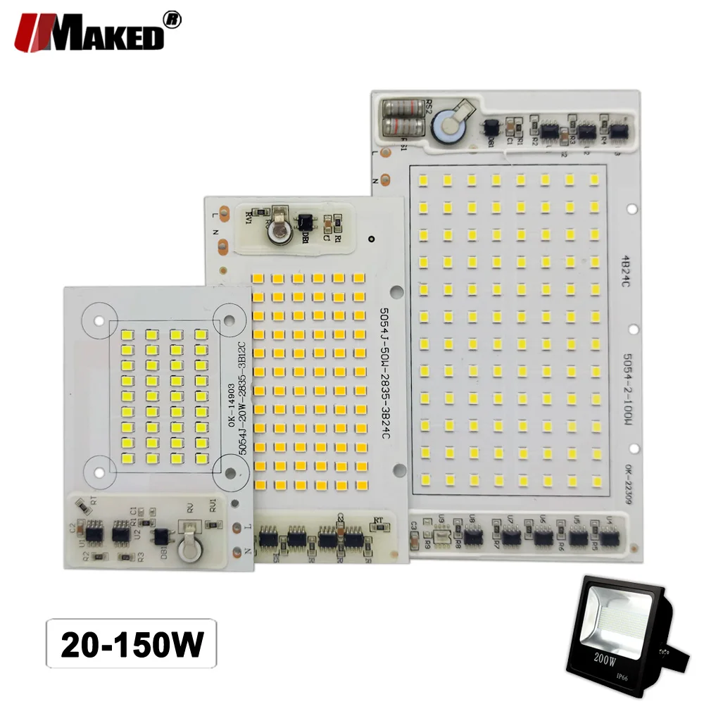 AC220V Ic Drive Led Pcb Schijnwerper Plaat 20W 30W 50W 100W 150W Full Power Licht bron Panel Voor Outdoor Lampen Vervangen Diy Chips