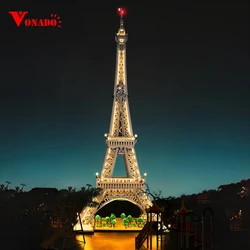 Luz LED para 10307, Torre Eiffel, bloques de construcción, iluminación, juguetes, lámpara + caja de batería, no incluye el modelo