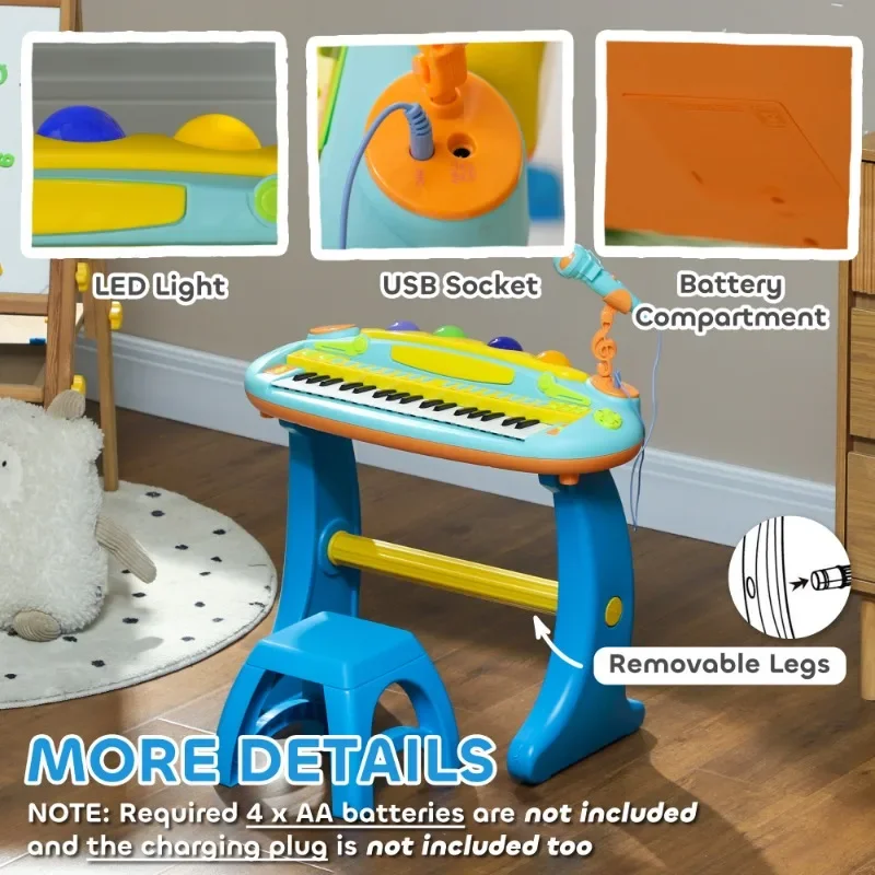 

Children's music keyboard piano set with stool educational electronic musical toy multifunctional music device for kids