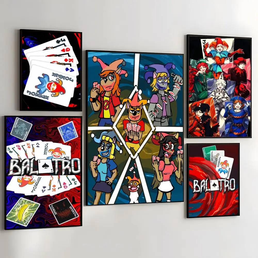 B-Balatro Joker Game Painting Calligraphy Self Adhesive Wall Art Waterproof Print For Bedroom Living Room Hallway Home Decor