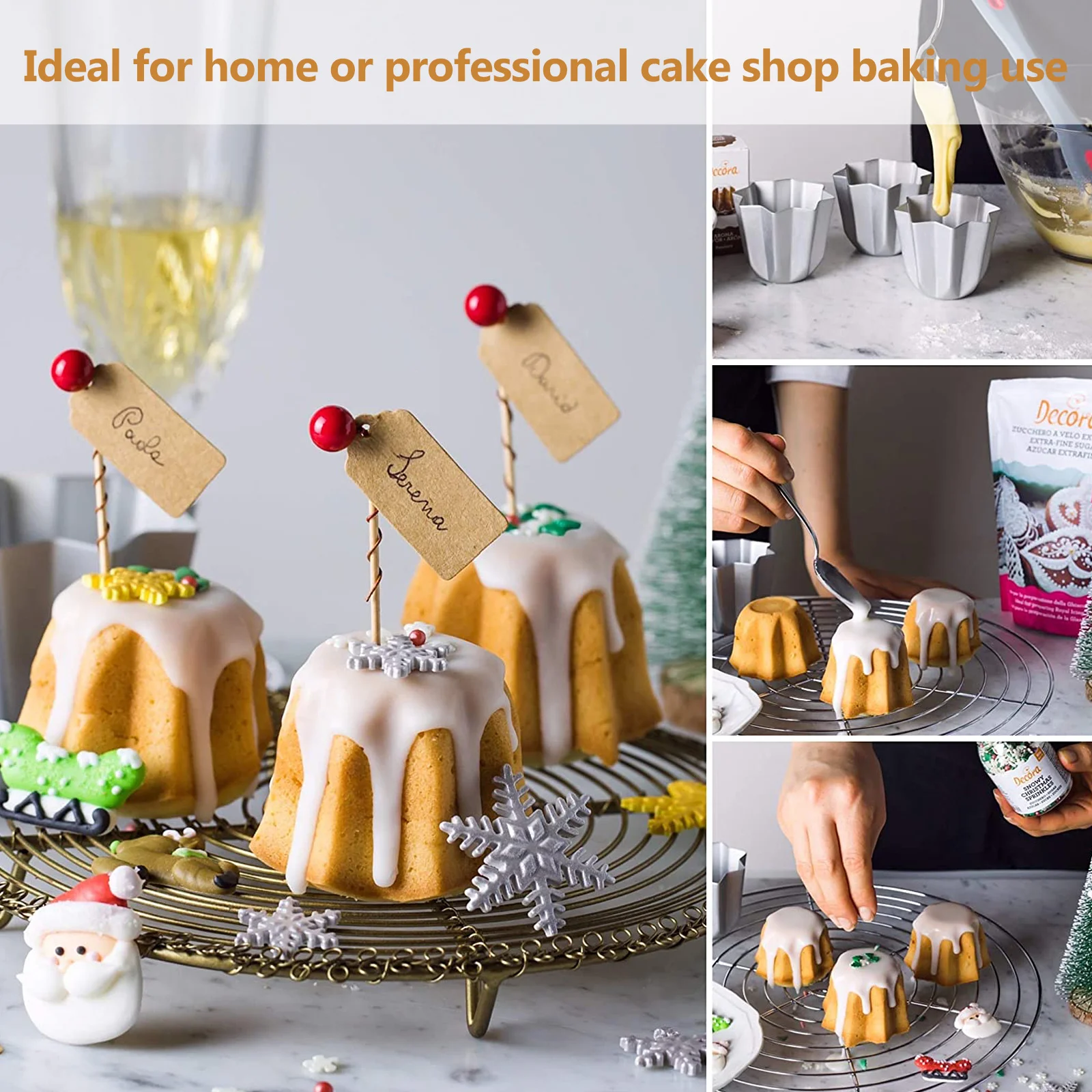 

2Pcs Reusable Octagonal Cake Molds DIY Baking Tools Ecofriendly Healthymaterial Easydemould Smoothsurface