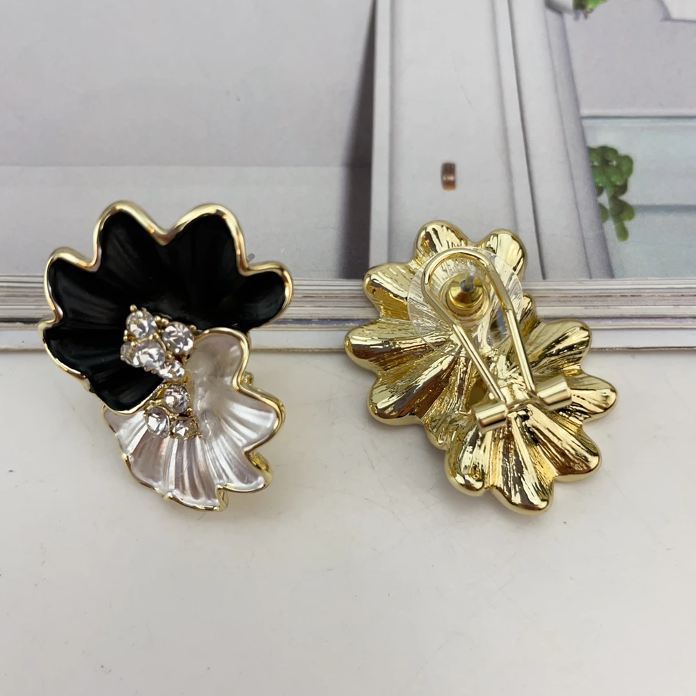 EMMA البرازيلي مجوهرات مطلية بالذهب النساء بيان كبير الأقراط الإناث كبيرة الحجم جريئة زهرة مجوهرات اكسسوارات هدايا