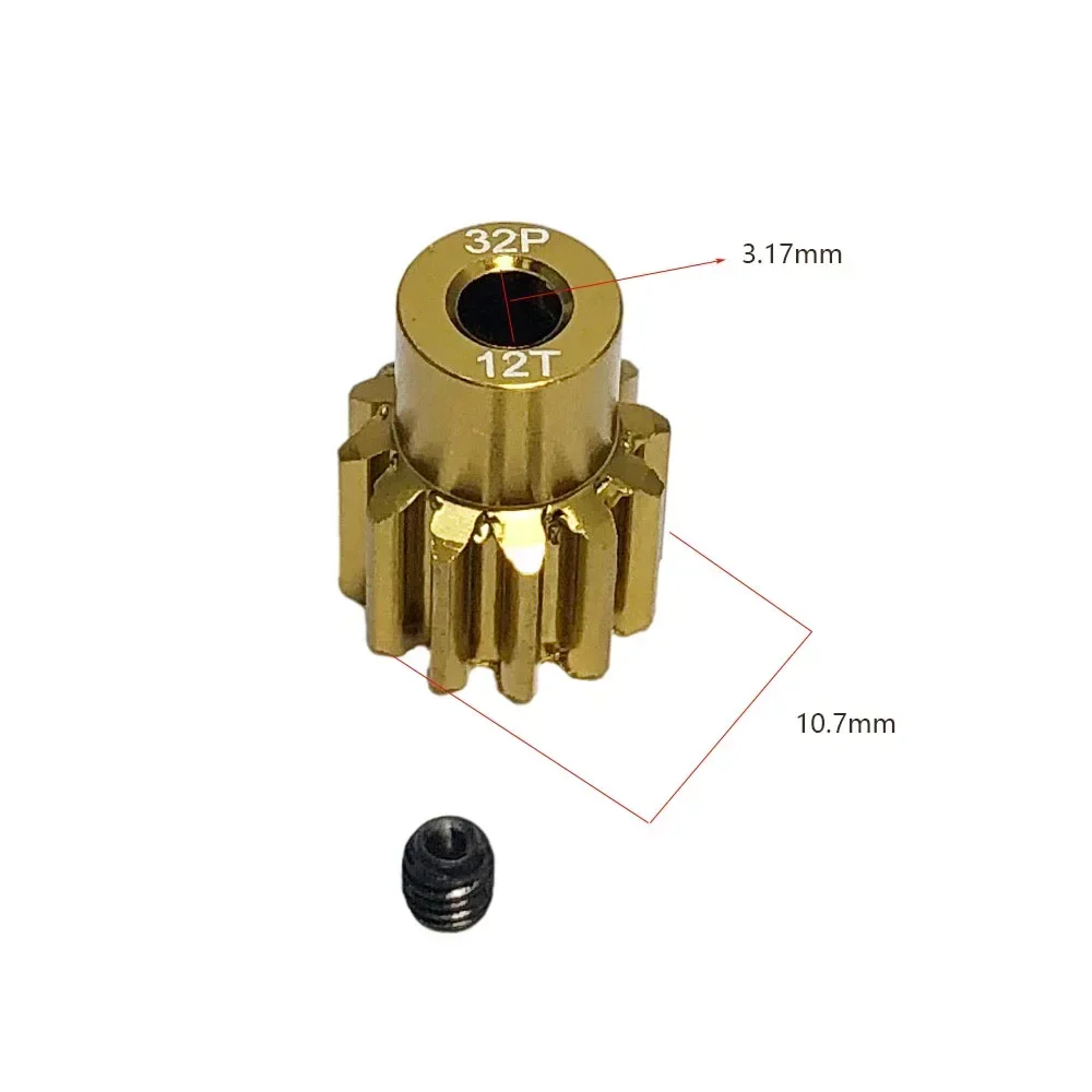 32P M0.8 3.175mm 12T 13T 14T 15T 16T 17T 18T 19T 20T Aluminum alloy metal Pinion Motor Gear For 1/10 Rc Model Car