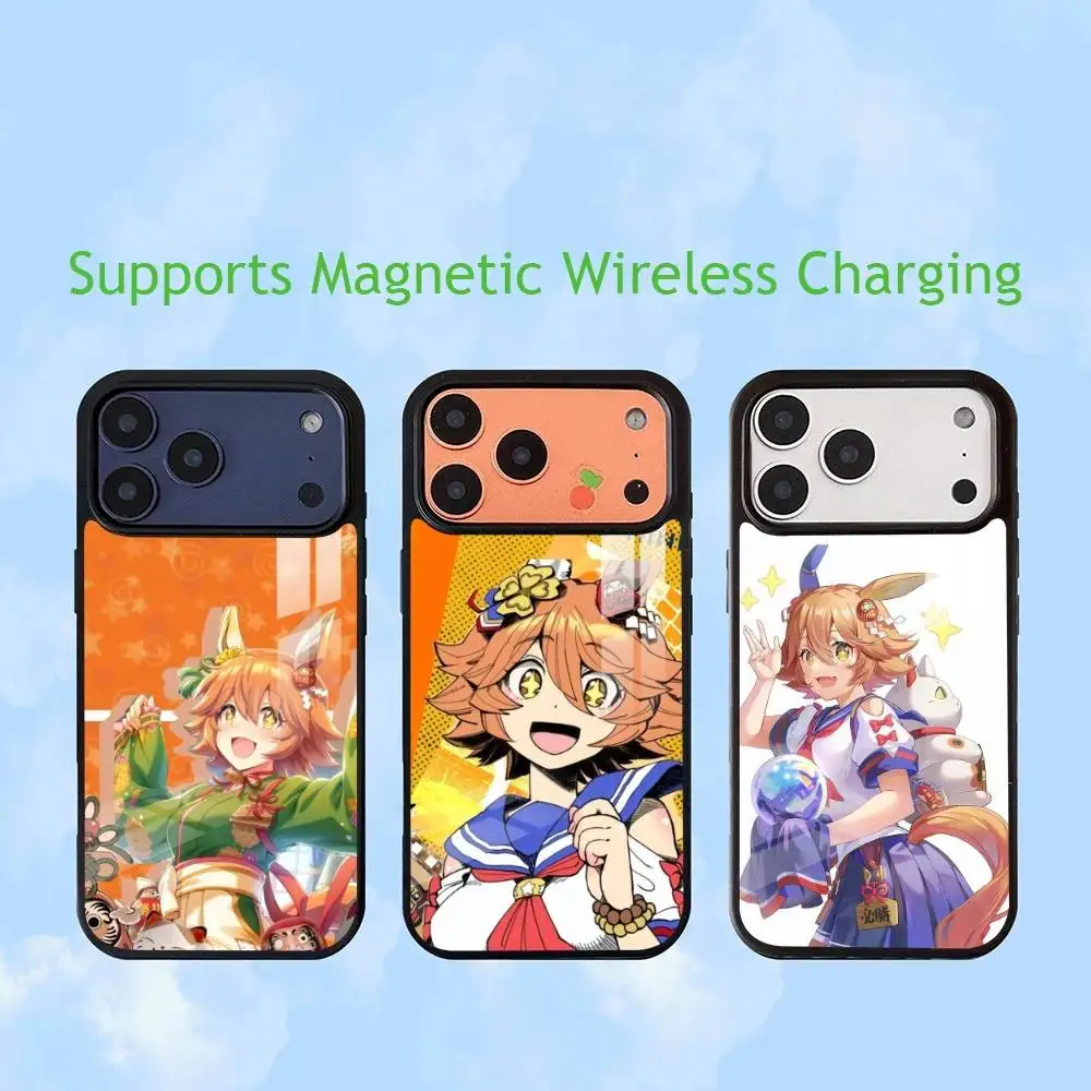 Matikanefukukitaru Umamusume  Luxury Glass Phone Case For iPhone17,16,15,14,13,12,11 Plus,Pro Allows magnetic wireless charging