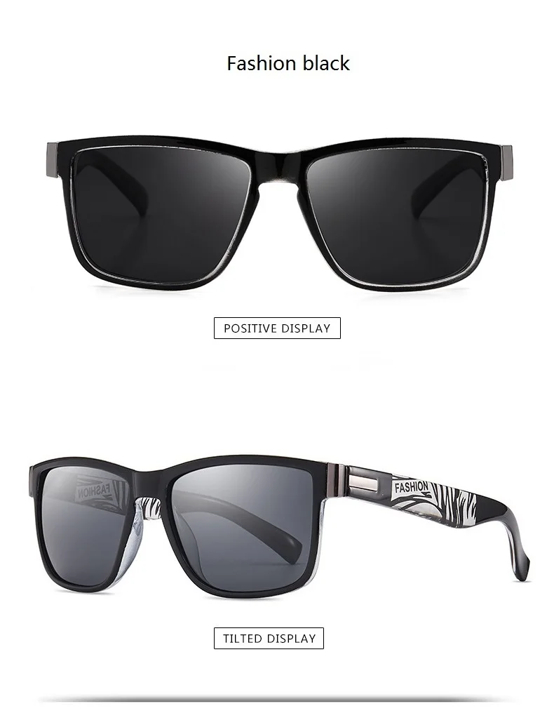 Modische Vintage Quadratische Sonnenbrille für Männer und Frauen, Luxus-Markendesigner-Sonnenbrille zum Fahren und Angeln, Fahrer-Brillen – Detail 9