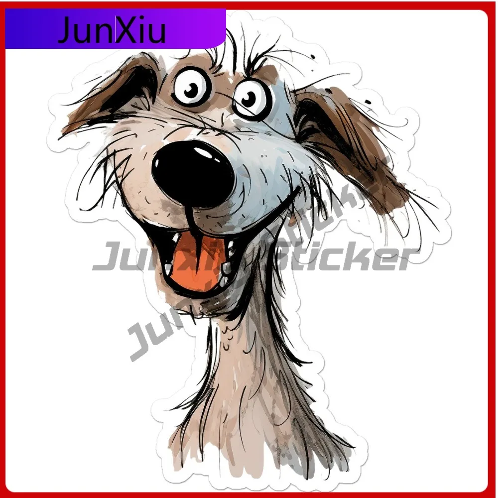 

Happy Funny Dog Unique Must Have Durable Creative Window Decal Sticker Waterproof Vinyl Car Laptop Bumper Auto Exterior Gift