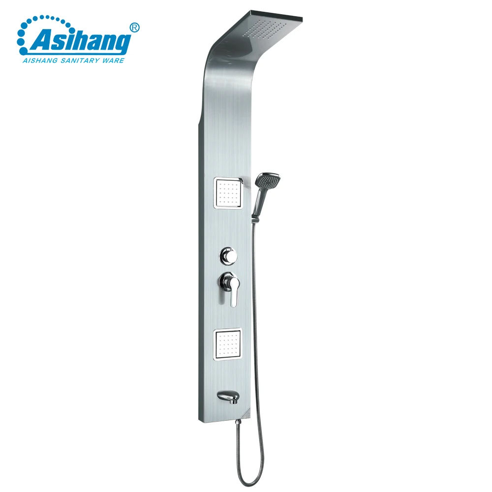 Foshan AS-B005 Shower sets wall mounted multifunctional SPA stainless steel shower panel in shower room