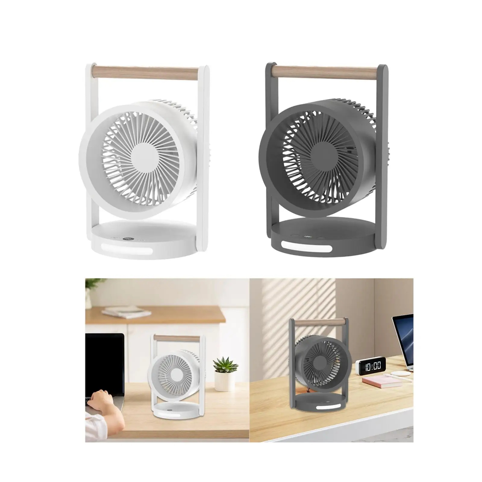 Portable Desk Fan Desktop Fan with Night Light for Living Rooms Compact