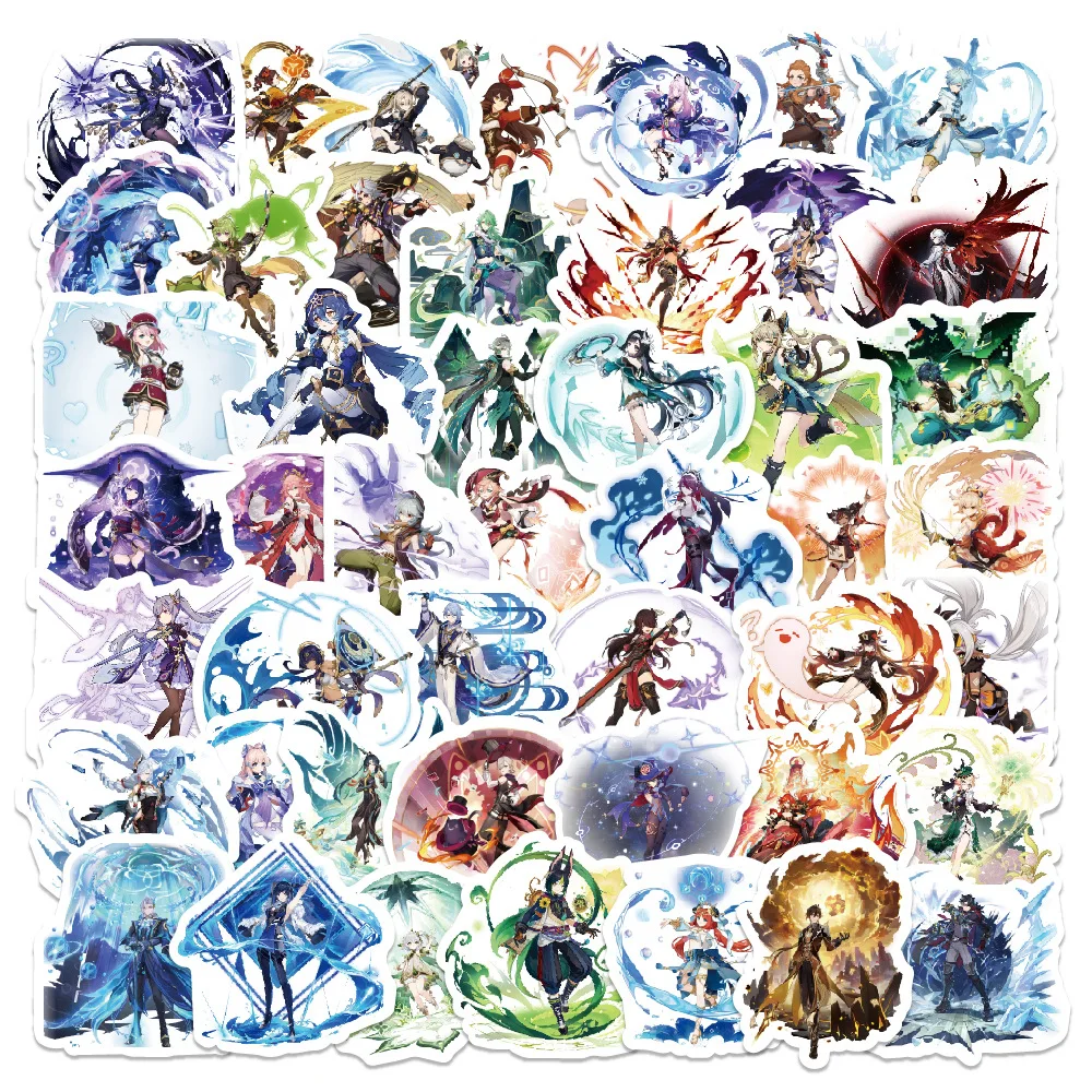 10/50/100 قطعة Genshin لعبة ملصق لطيف الكرتون مضحك Keqing خربش ملصق مضاد للمياه الاطفال لعبة هدية للأمتعة سكوتر الغيتار