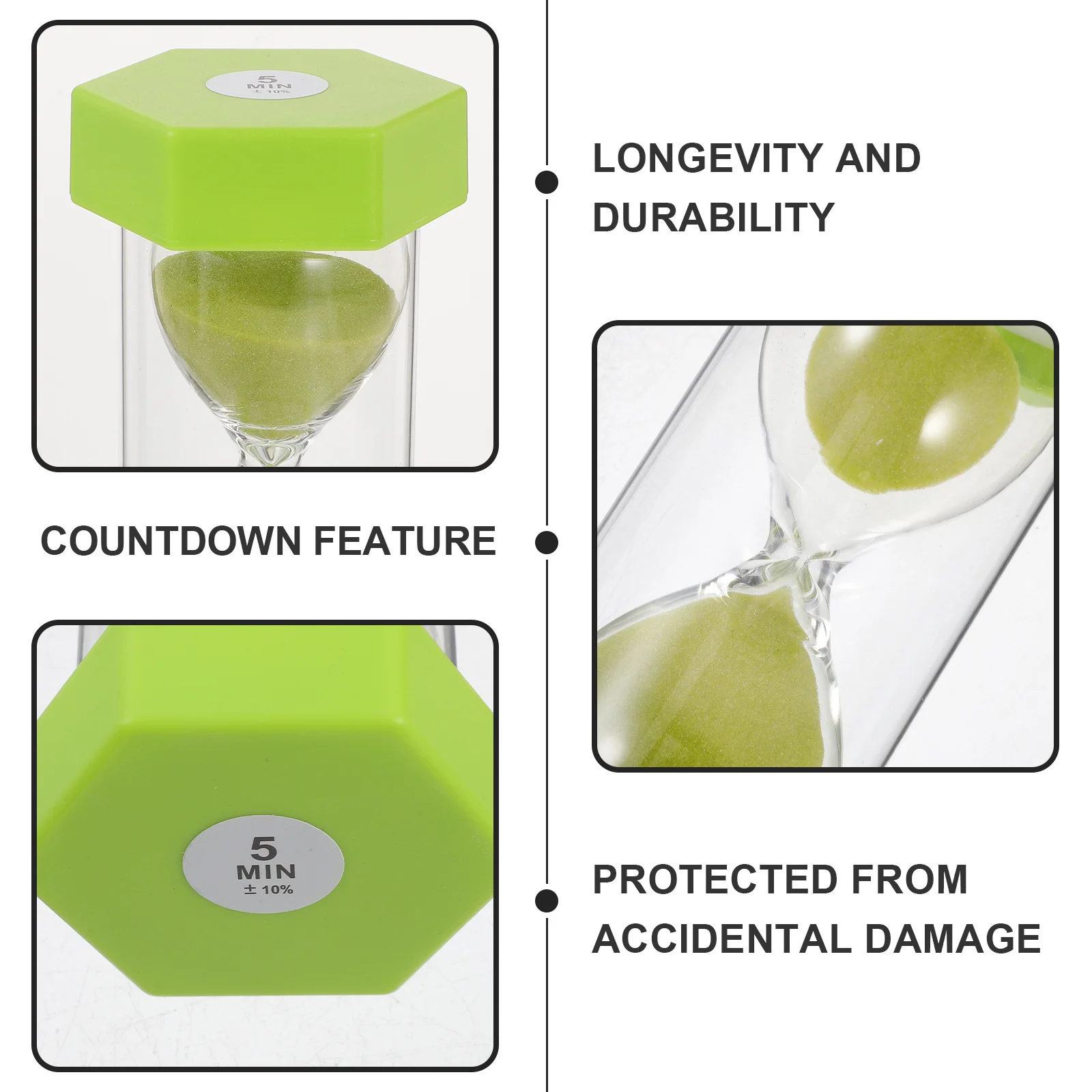 

Таймер-песочные часы на 5 минут для детей, развлекательный таймер с эффектом течения песка для тренировки привычек к здоровому питанию, многофункциональный настольный