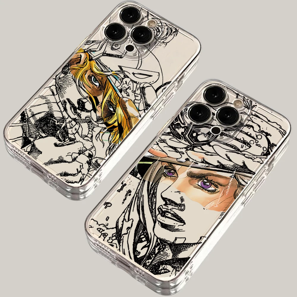 Чехол для телефона JoJo Bizarre Adventure для iPhone 17, 17e, Air 16, 16e, 15, 14 Plus, 13, 12, 11 Pro Max, X, Xs, XR, 8 – Мягкий прозрачный чехол из ТПУ