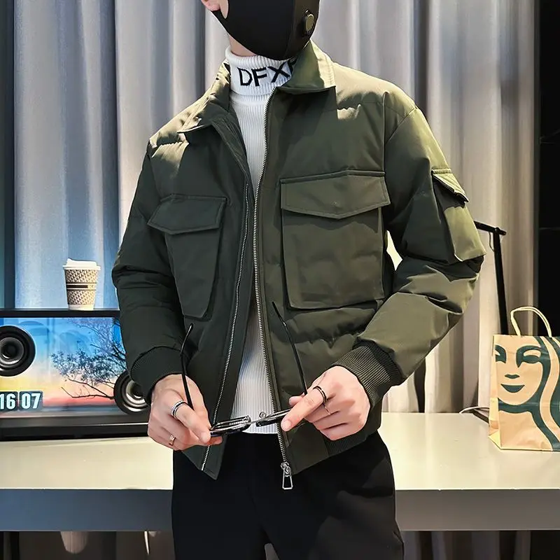 

Мужское зимнее хлопковое пальто, Новое поступление 202, корейский стиль, модная повседневная куртка большого размера, толстая теплая модная пуховая куртка для мужчин
