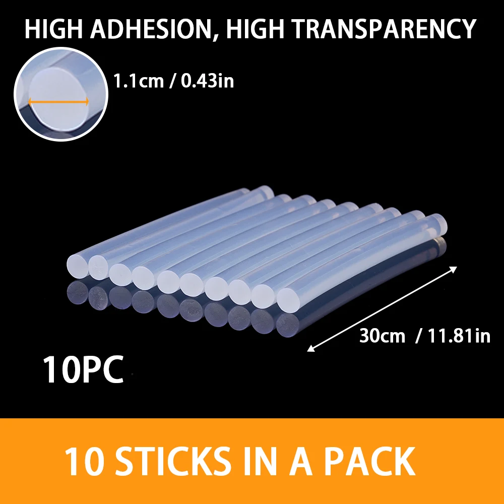 10/20Pcs 7mmx100mm Transparent Hot Melt Glue Sticks For Heat Pistol Gun Electric Glue Gun Craft Repair General Adhesive DIY Tool