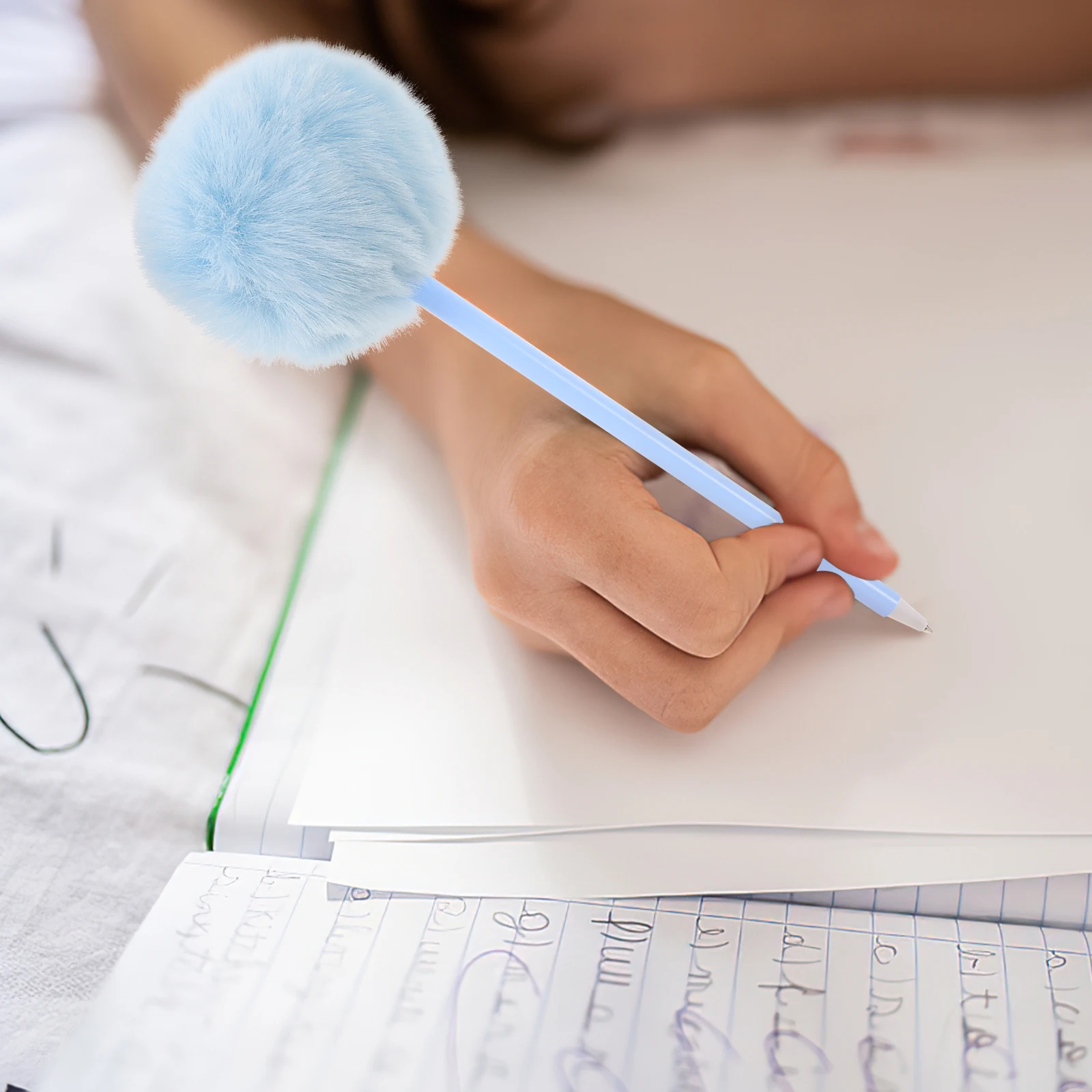 

4pcs Soft Pens for Stylish Writing Instruments Pompom Ballpoint Student Pens Decorative