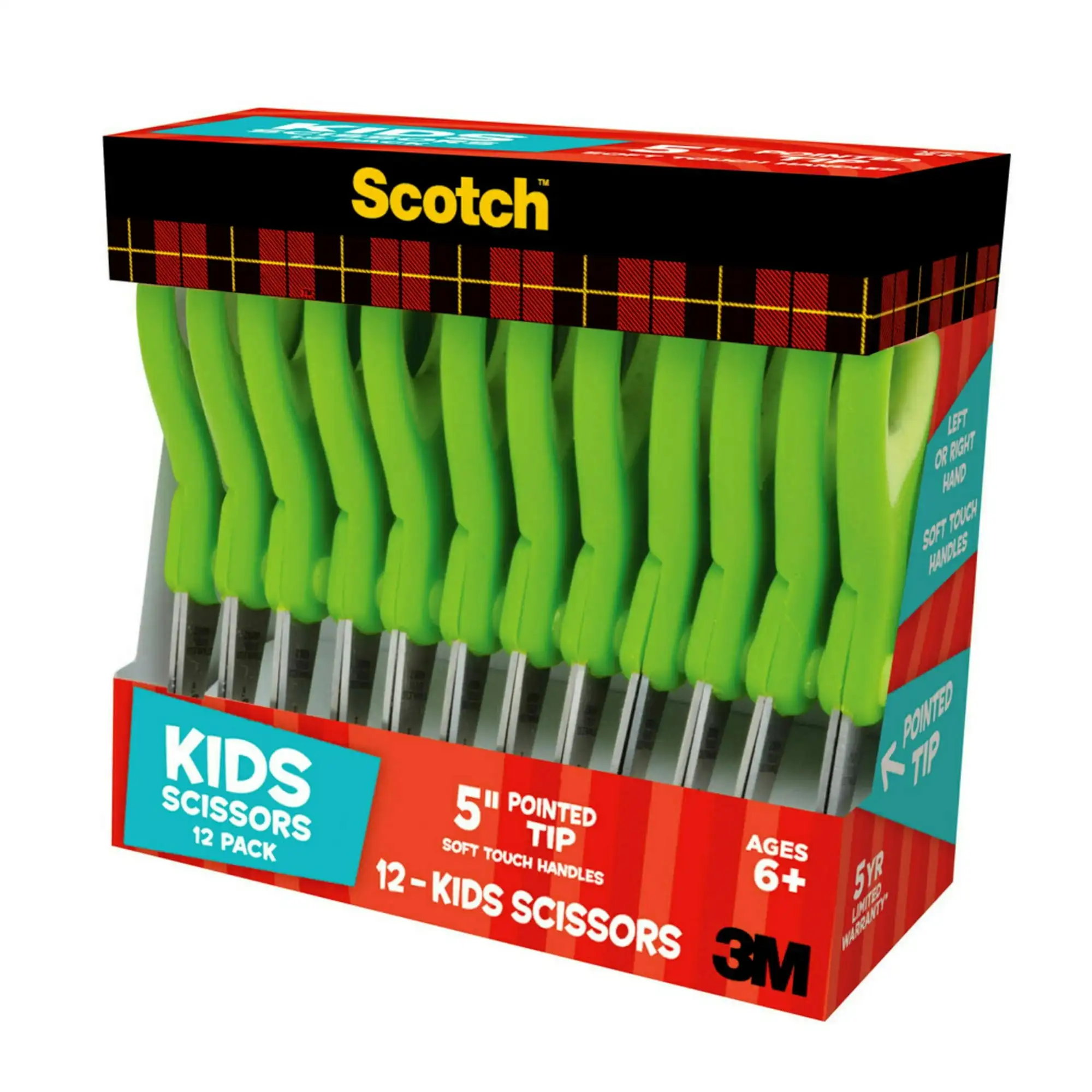 Scotch 5" Soft Touch Kinderschere mit stumpfer Spitze, 12 Scheren