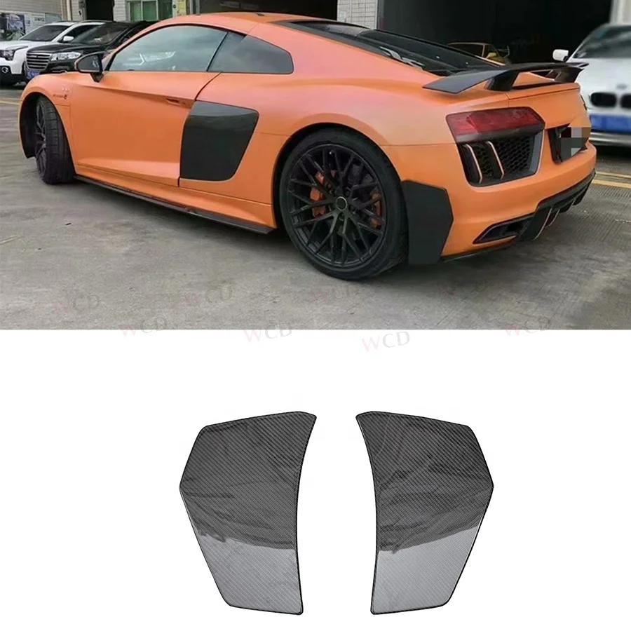 Carbon Fiber Rear Bumper Splitter Canards For Audi R8 V10 16-19 Rear Canards Splitter Spoiler