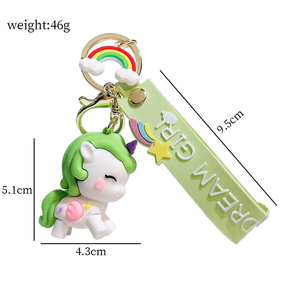 Cute Creative Personality Unicorn Pegasus Keychain Ring Pendant Men and Women Couple Key Chain Bag Pendant Drop Shipping