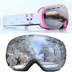 Gogle narciarskie męskie damskie zimowe gogle narciarskie przeciwmgielne z maską wolną podwójna warstwa snowboardzie UV400 gogle snowboardowe Oculos