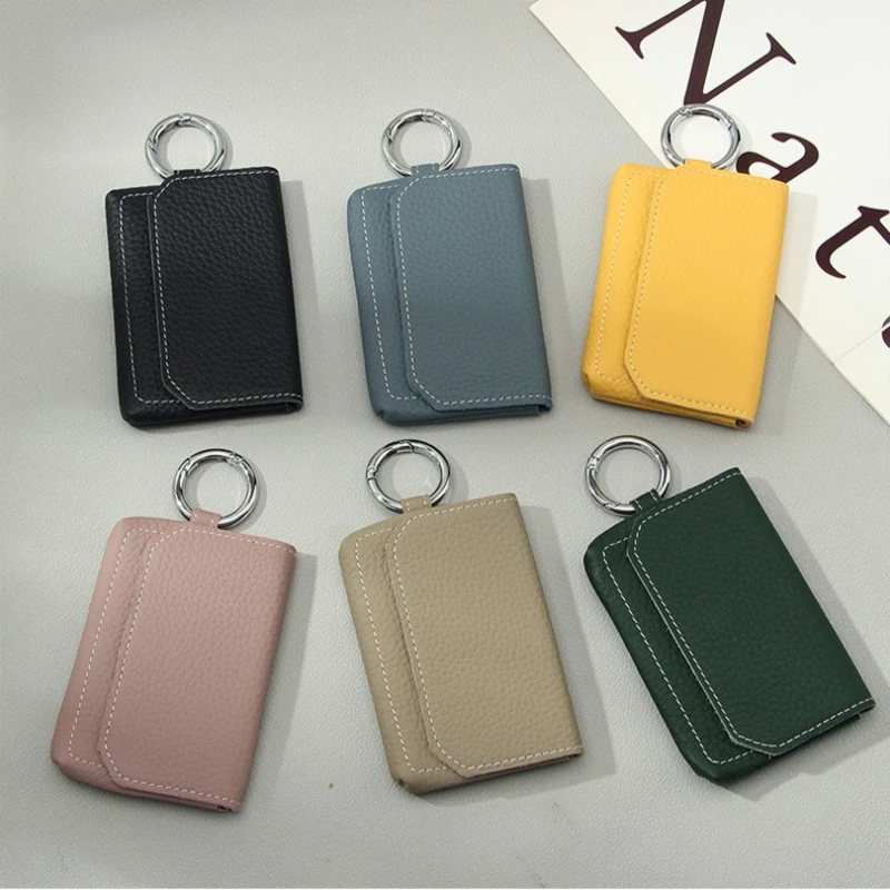 2026 Portable Men Leather Card Holder Wallet, Mini Slim Credit Card Wallet Coin Pocket, Unisex Front Pocket Card Case for Women