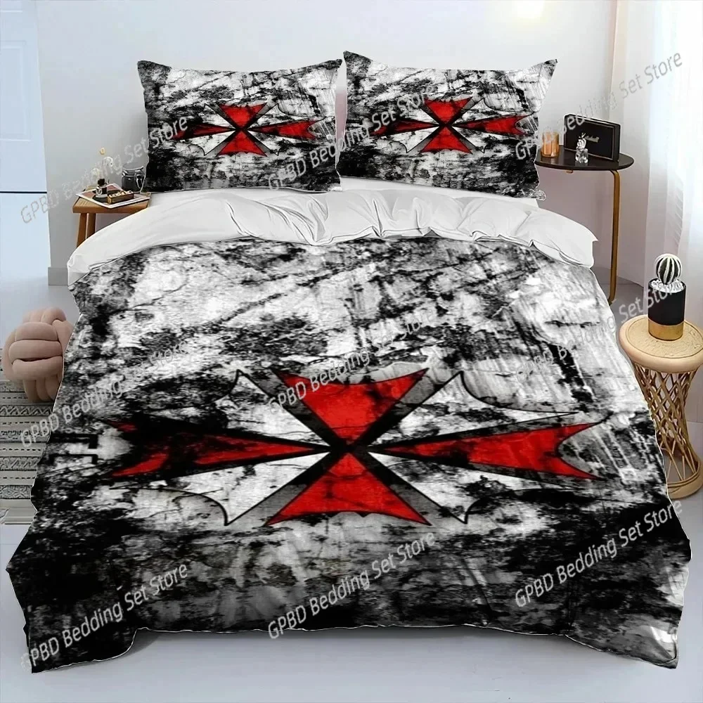 

3D Corporation Red Umbrella Bedding Set Bedroom Soft Modern Bedspreads Comefortable Kids Duvet Cover Quilt Cover And Pillowcase
