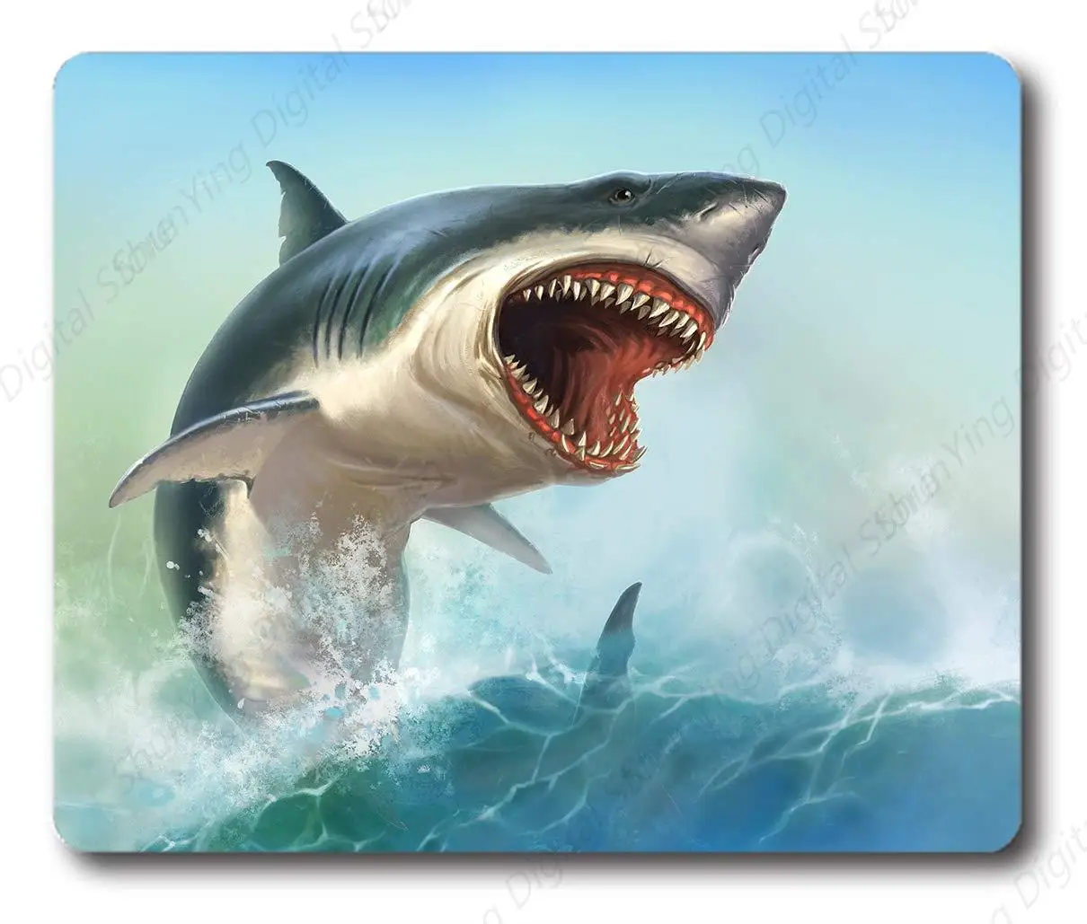 White Shark Pattern Anti Slip Rubber Mouse Pad Suitable For Gaming Office Laptop Mouse Pad 18*22cm