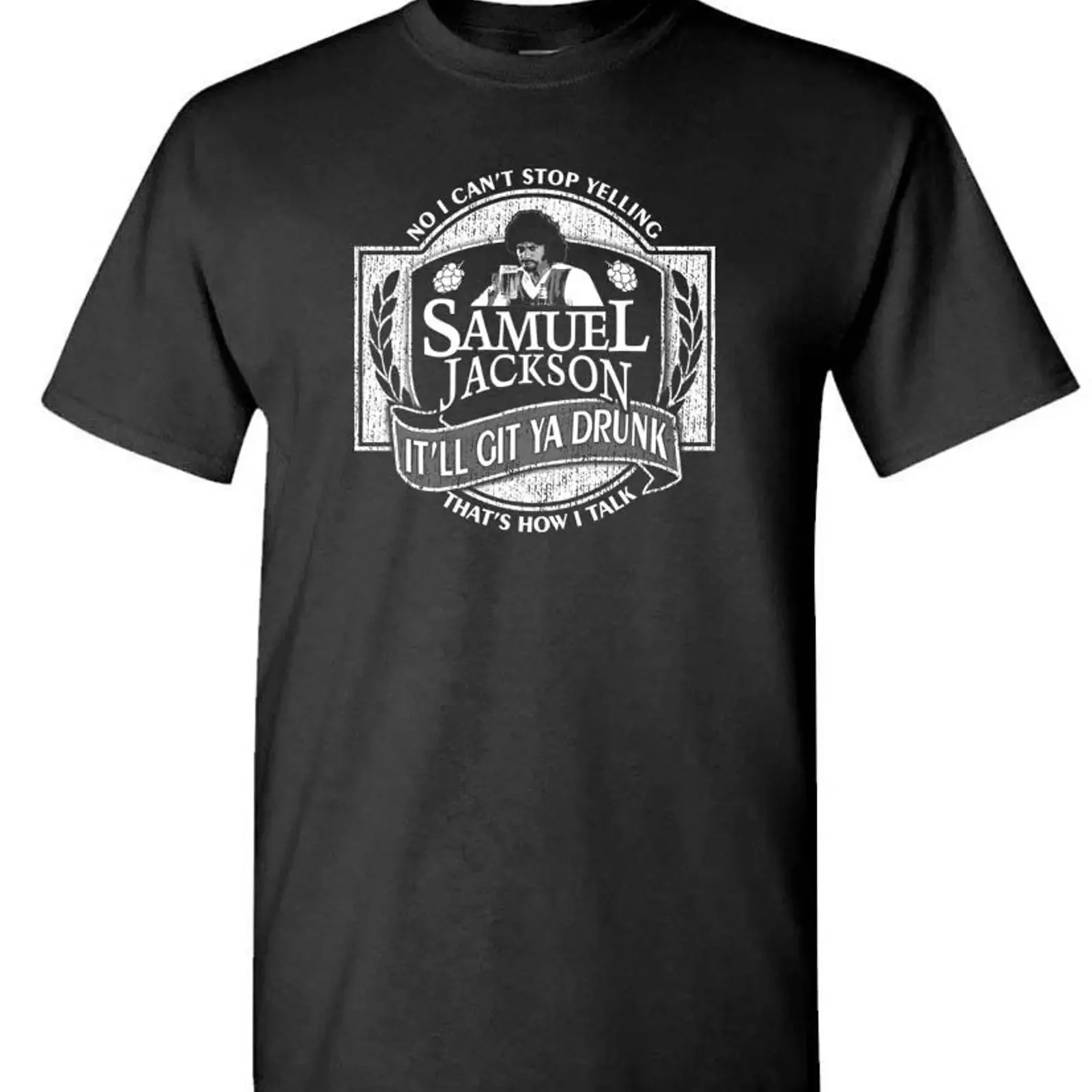 Samuel Jackson Beer Chappelle Comedy tv T Shirt vintage Washed Breathable designer clothes Unisex graphic homme Casual