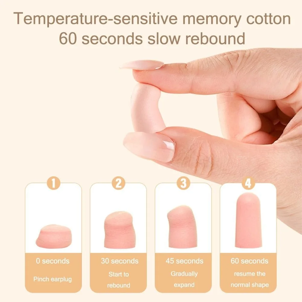 60/120PCS Multicolor Sponge Earplugs Slow Rebound Sound Insulation Sleeping Ear Plugs Sponge Soft Travel Earplugs For Sleeping