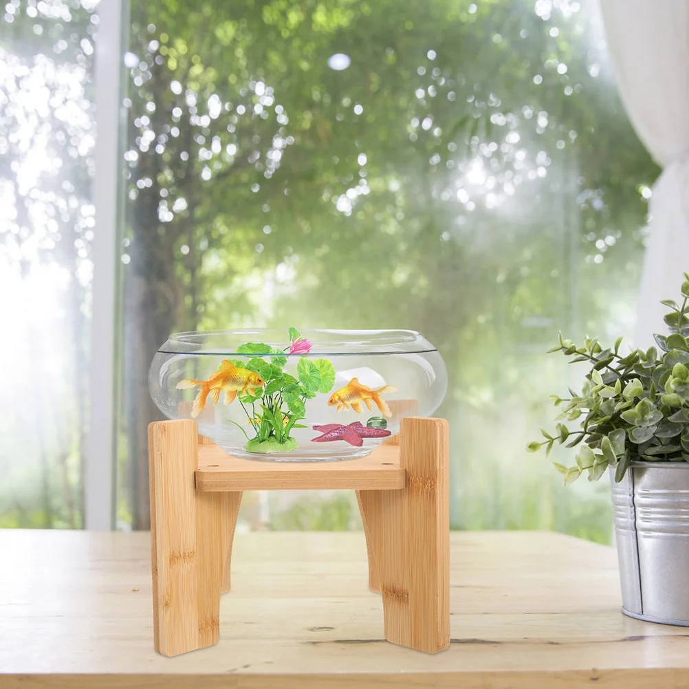 

1pcs Bamboo Wood Base Square Drink Dispenser Stand For Home Ornament Plant Vase Holder Indoor Decor Kitchen Bar Accessories