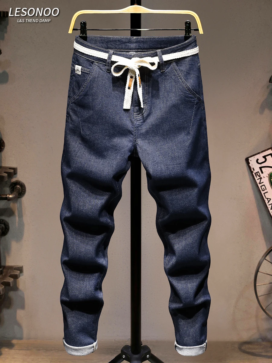 

Мужские летние тонкие джинсы Slim Fit из денима, новинка 2025 года, модные, брендовые, прямые, длинные брюки с эффектом похудения