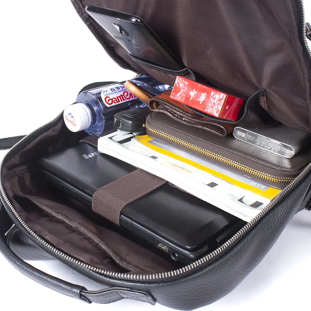 S.WORKER Herren-Rucksack aus echtem Leder, lässige Schultaschen, großer klassischer Reise-Tagesrucksack, Geschenk für Männer – Detail 21