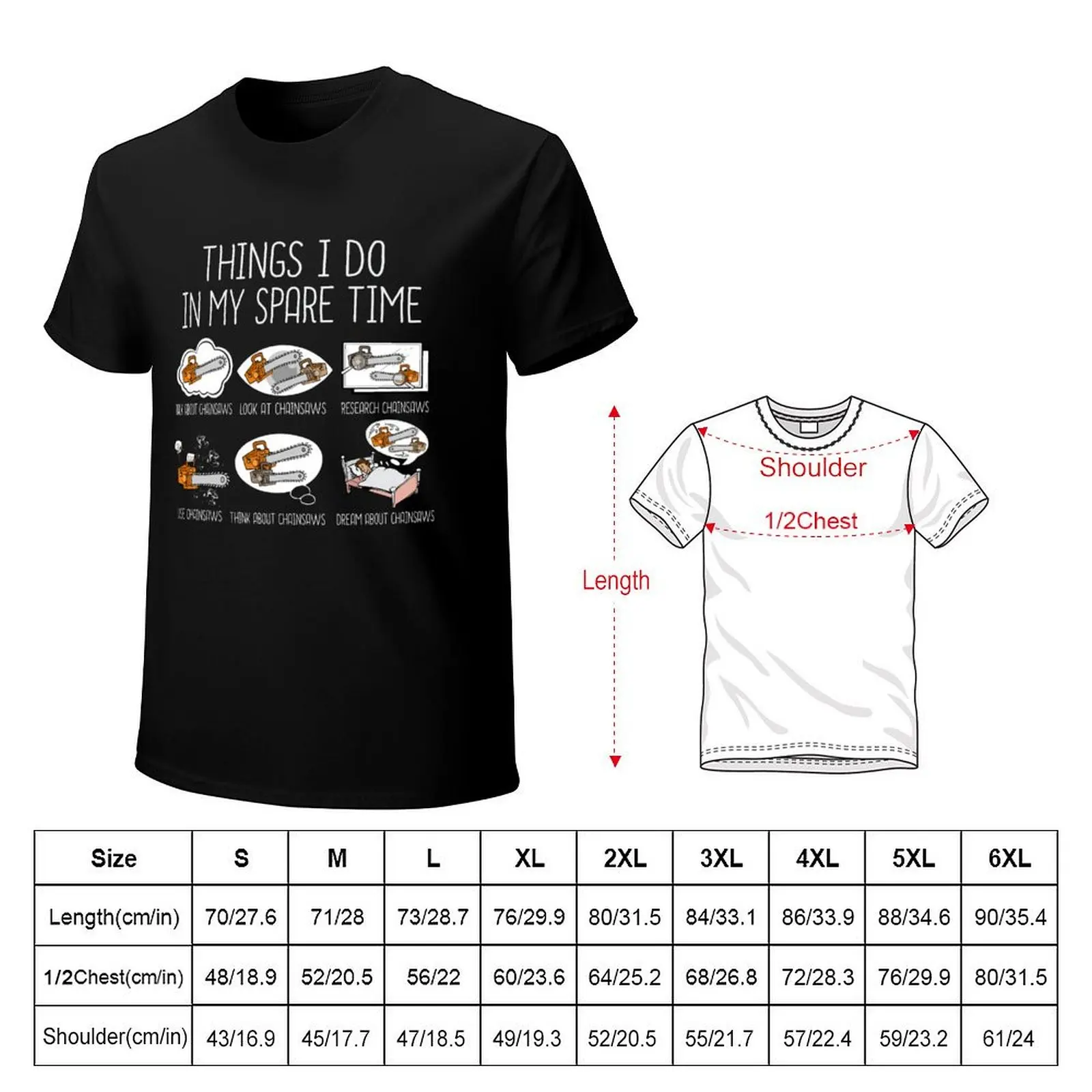 Chainsaw Gift Men Woodworker Lumberjack Arborist Chainsaw T-Shirt Big and Tall Crew Neck Tee