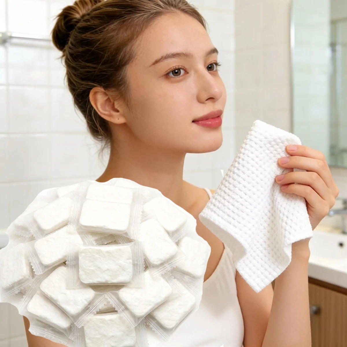 50/100pcs Disposable Compressed Towel With Independent Packaging Convenient Carry Thick And Soft For Bathroom Travel Gym - view 3