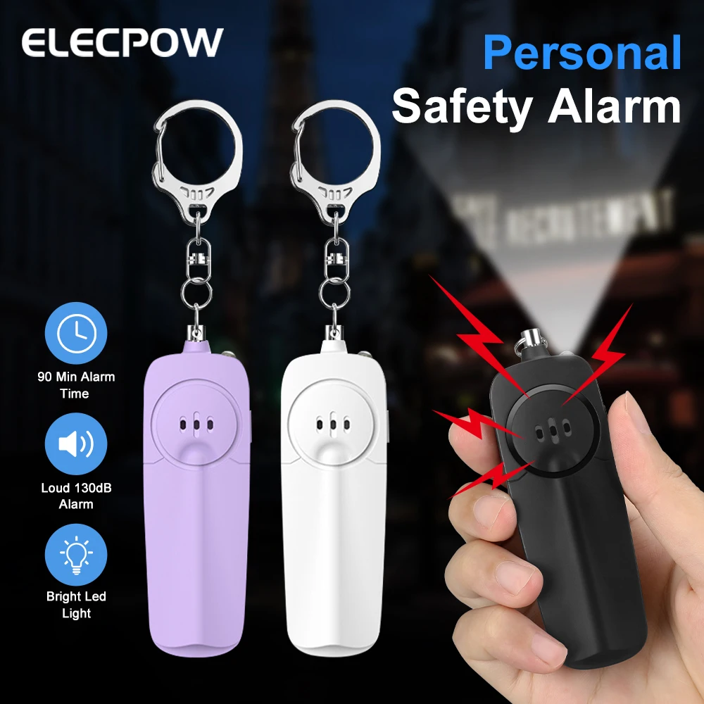 

Elecpow Personal Self Defense Alarm Keychain With Led Flashlight 130dB Anti-wolf Girl Child Women Security Protect Emerge Alert