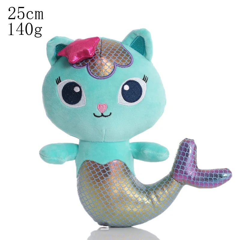 Gabby Dollhouse Toy Pillow Cakey Kittys Fairy Plush Cat Anime Plushie Cartoon Cat Mermaid Doll for Children Kids Birthday Gifts