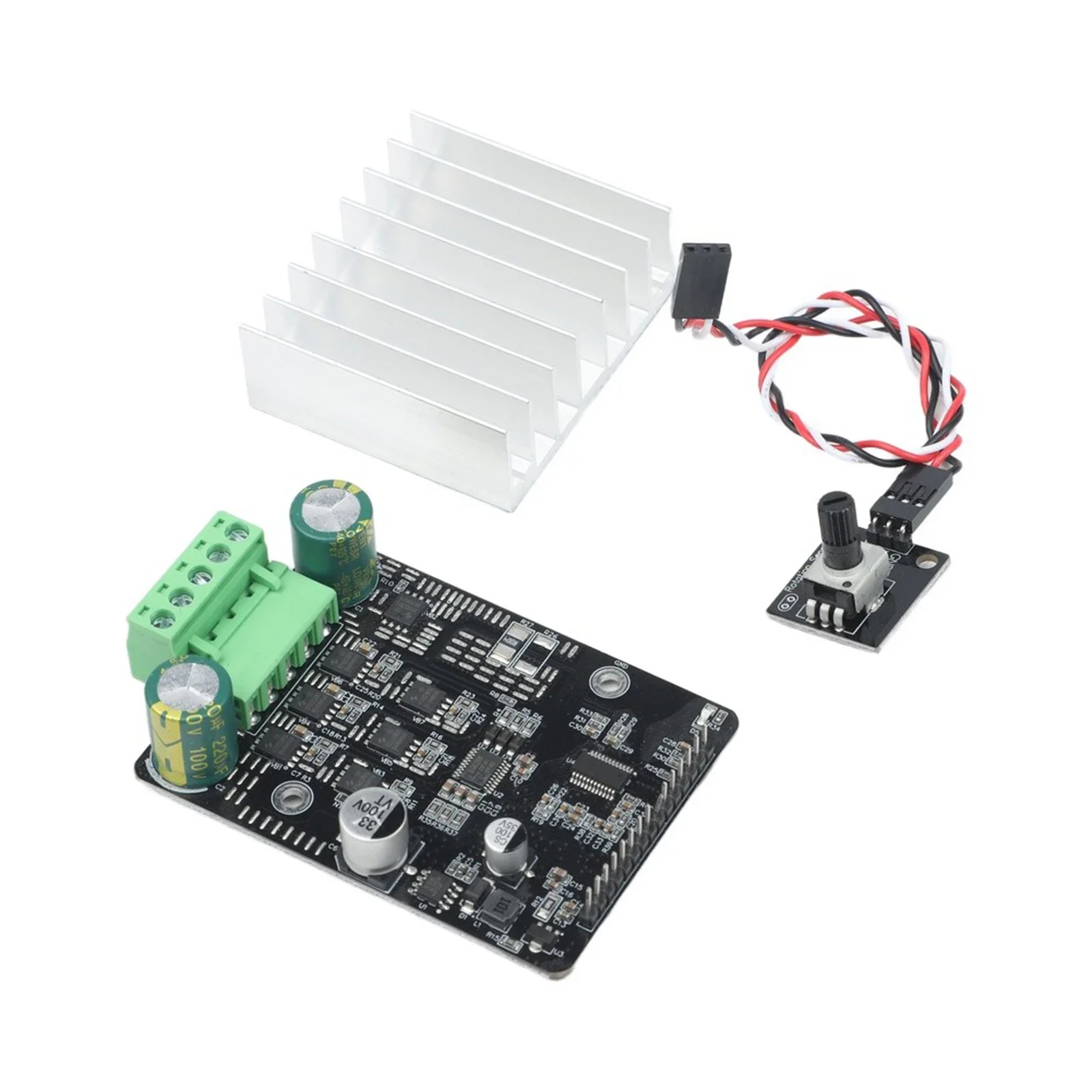 DC Brushless Motor Controller 6V-80V Input 50A Peak 1600W Output for 3-Phase For BLDC Motors Potentiometer Control