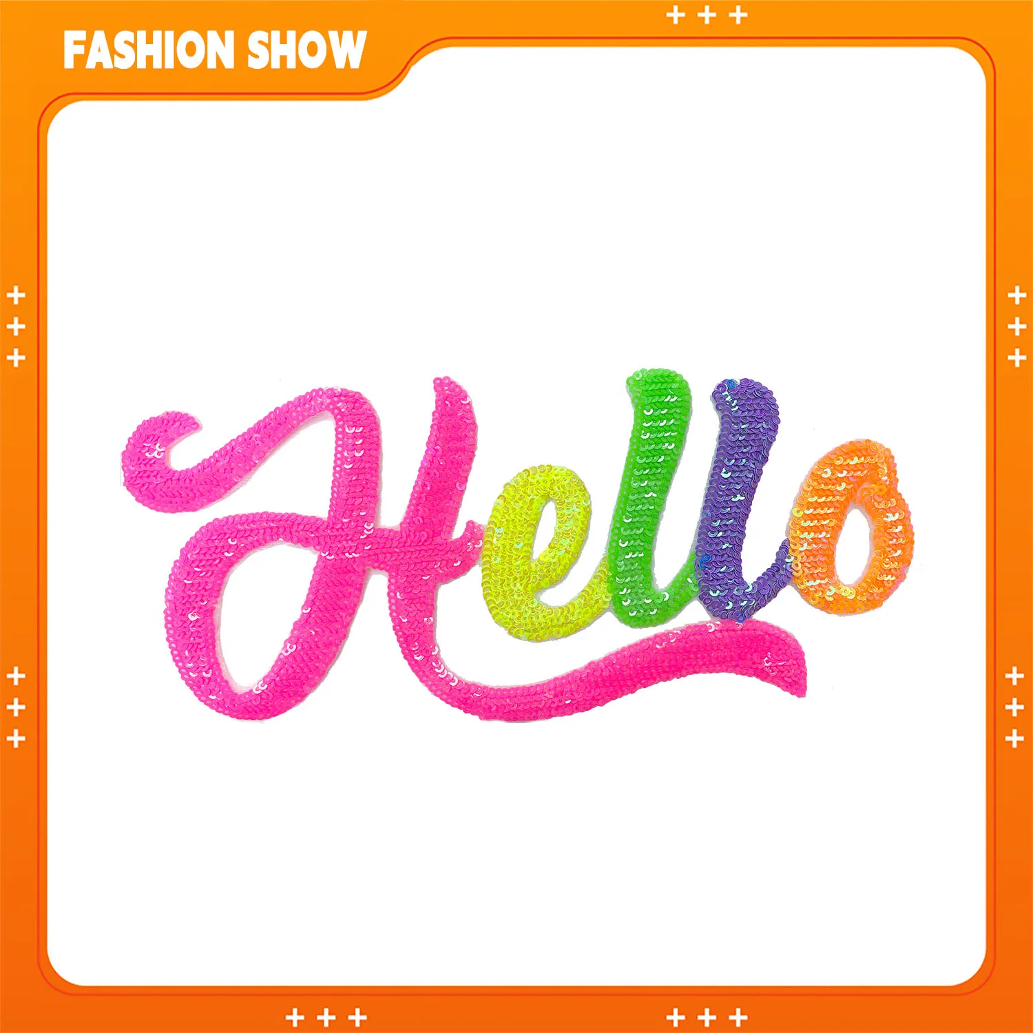 Colorful English Letters Hello Sequin Patches Clothing Decoration Applique Embroidery Cartoon Embroidery Products Bead Embroidery DIY