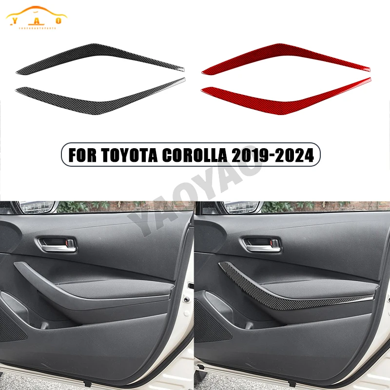 

Carbon Fiber For Toyota Corolla 2019 2020 2021 2022 2023 2024 Car Door Inner Handle Frame Trim Stickers Protector Accessories