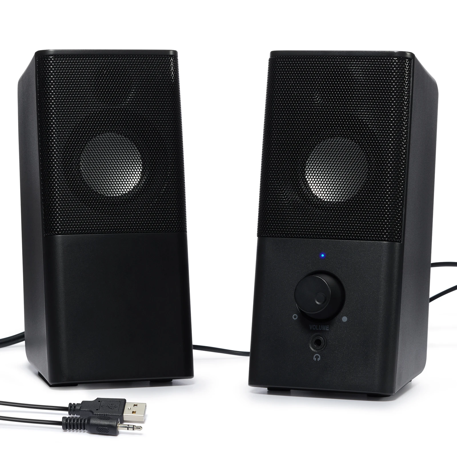 

Multimedia Computer Speaker Desktop Office Home Stereo Small USB+3.5mm Jack for Laptop TV Mobile Phone Full Stereo Sound