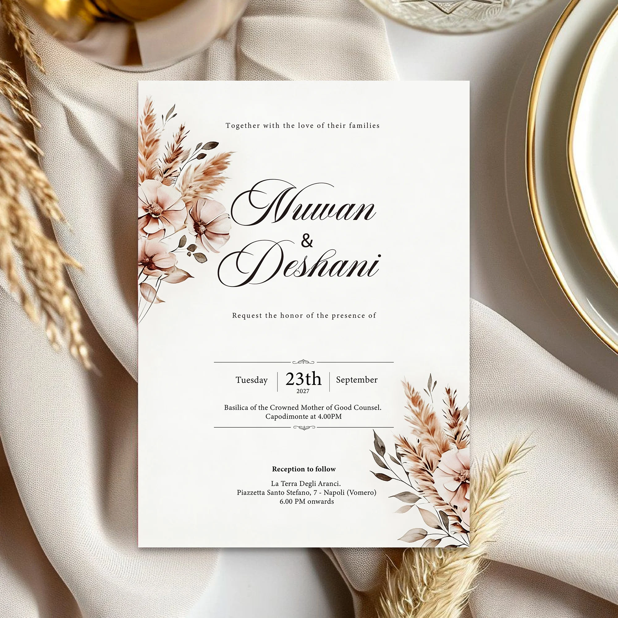 

Bohemian Wedding Invitations customized,Personalized Wedding Invitation Cards,Fit for a Country-Style Wedding