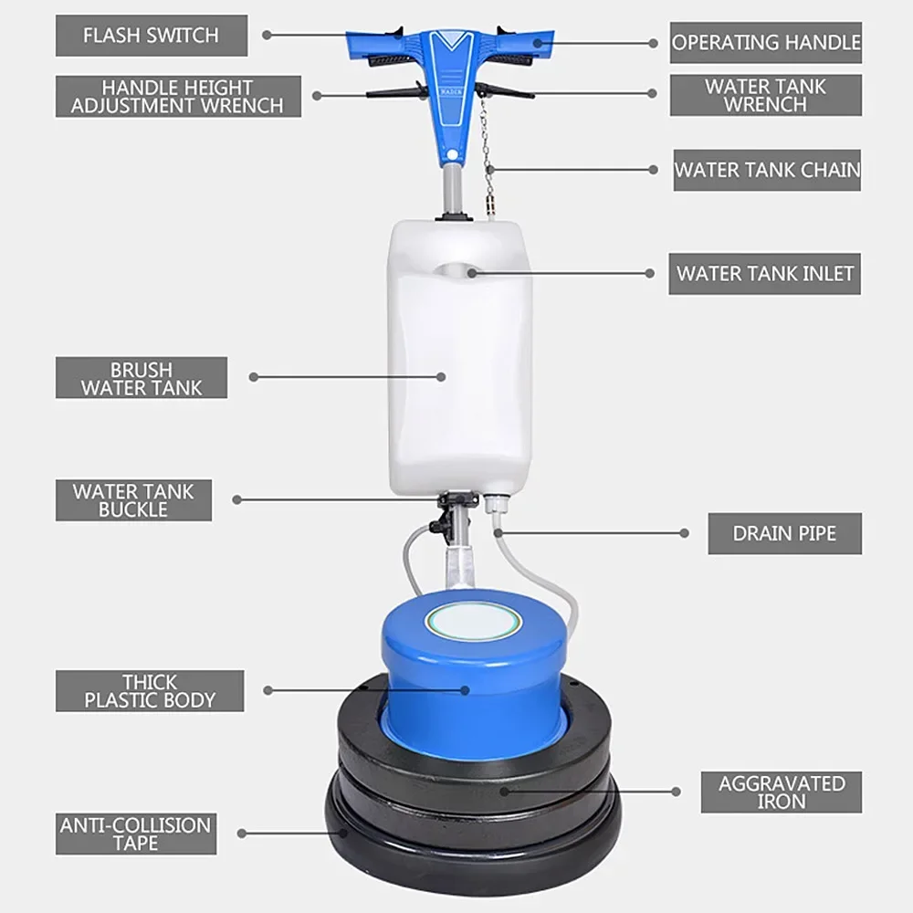 1500W Floor Washing Machine Push-type Brushes Wiping Machine Polishing Floor,Carpet Cleaning/Waxing Machine