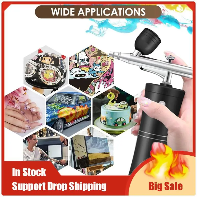 

Airbrush Kit Cordless Mini Airbrush With Compressor Set Spray Facial Makeup Oxygen Machine A 1Set