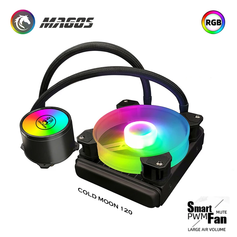 Coolmoon Cpu Aio Waterkoeling Kit, Icemoon Liquid Cpu Koeler, blok + Pomp + Radiator + Fan Combo Intel/Amd Rgb Effect